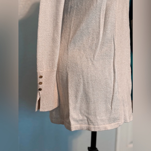 White House Black Market Cream Gold Open Cardigan - Picture 3 of 10